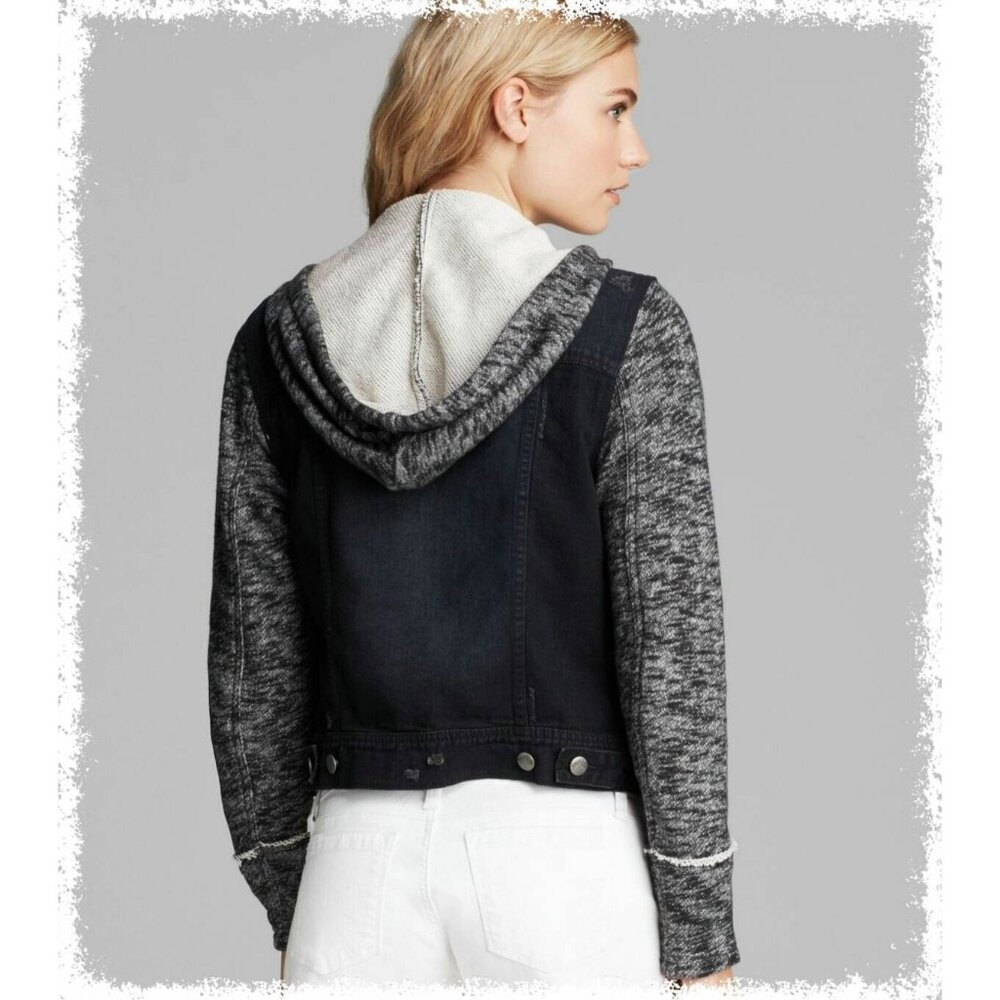 Free People Black Hooded Jacket Xtra Small  - New Tags - Picture 2 of 3